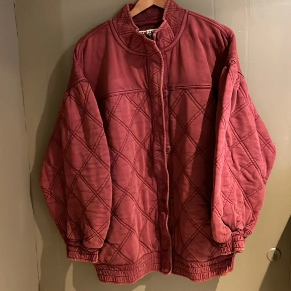 Free People Juno Quilted Jacket in Port color Sz Medium NEW - Picture 4 of 15